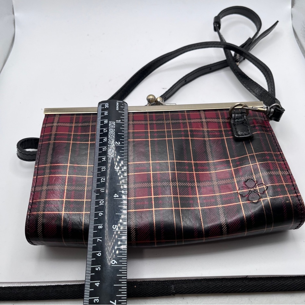 PATRICIA NASH VALLINA FRAME CROSSBODY BAG TARTAN PLAID red black gold - Picture 6 of 7